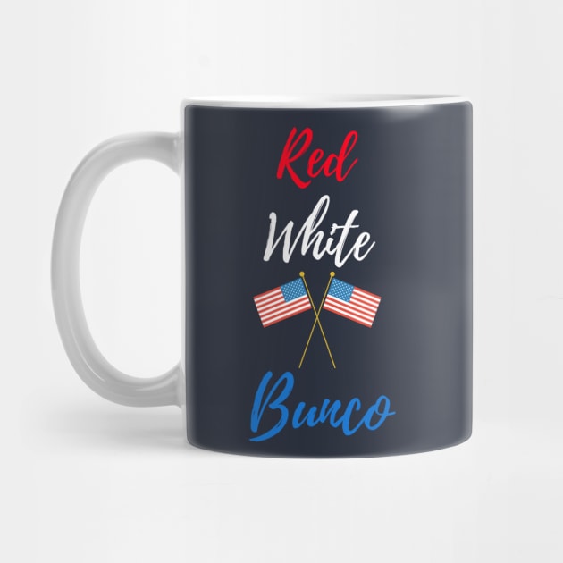 Red White and Bunco Flag Dice Funny Bunco Dice Game by MalibuSun